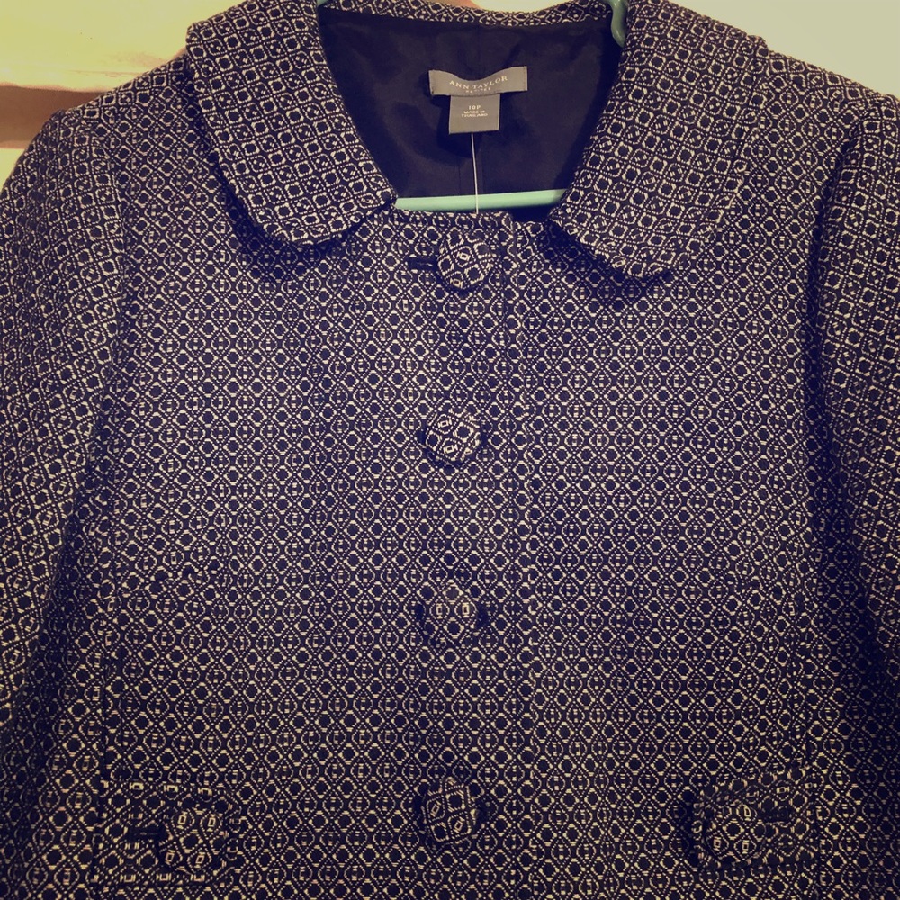 Cropped pattern cotton/wool jacket